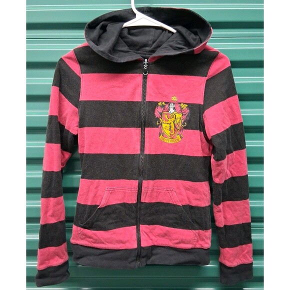 Harry Potter Gryffindor Reversible zipup hoodie Youth Small red black striped - Picture 1 of 8